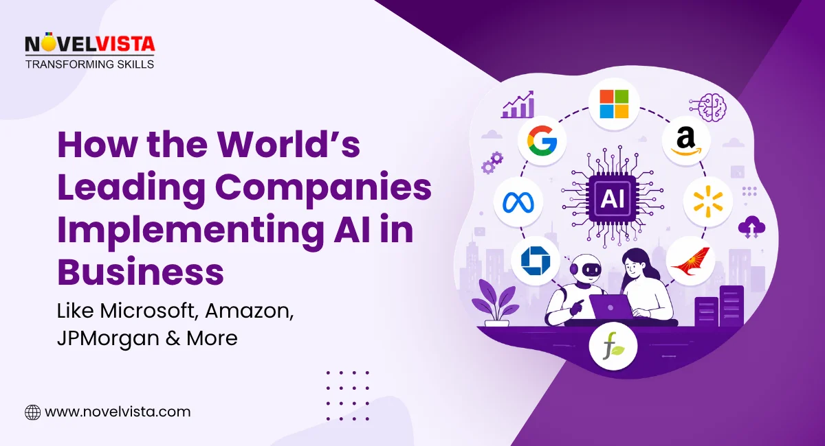 How the World’s Leading Companies Like Microsoft, Amazon, JPMorgan & More Are Implementing AI: From Chatbots to AI Agents | Novelvista